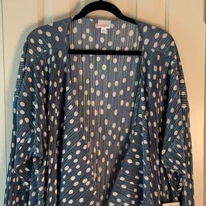 LuLaRoe Blue with White Polka Dots Shirley NWT